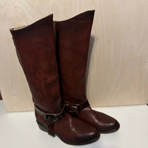 Freebird by Steven Philly knee high riding boot in rust color - Picture 3 of 10
